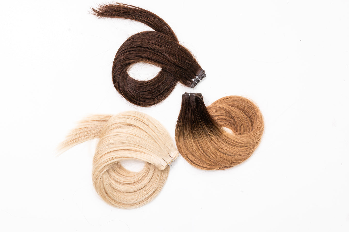 Flat Weft Extensions European Classic Remy Double Drawn